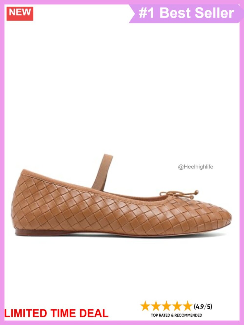 Woven Mesh Ballet Flats Closed Almond Toe Mary Jane Casual Shoes